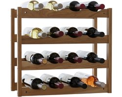 Wijnrek - 42x38x21 cm - hout - naturel