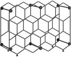 Wijnrek 43x15.5x31cm Zwart Metaal wijnfleshouder wijnrek wijnopslagrek voor keuken en woonkamer honingraatvormig ontwerp capaciteit voor 13 flessen met verstelbare poten geschikt voor restaurant wijnkelder en bar