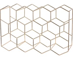 Wijnrek 44,5 x 15 x 29,5 cm - Geschikt voor 11 flessen - Goud Metaal