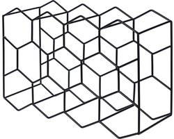 Wijnrek 44.5 x 15 x 29.5 cm Zwart Metaal