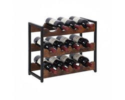 Wijnrek-44,5x38x20 cm-bruin-zwart