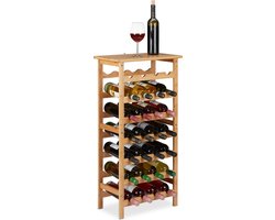 wijnrek - bamboe - 28 flessen - 94 x 47 x 29 cm - natuur