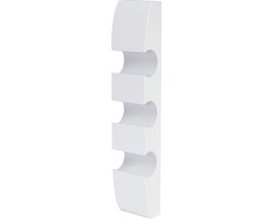 Wijnrek Colmar, flessenrek wandrek houten flessenhouder, voor 3 flessen 54x13x9cm ~ wit