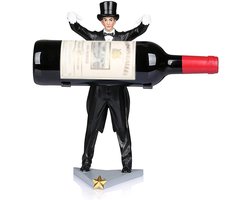 Wijnrek Decoratief - Fles Houder - Huisdecoratie - Creatieve Vorm - 14 x 31cm - Multicolor