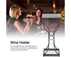 Wijnrek en Display Tafel - Metaal met Marmeren Afwerking - Elegant Design