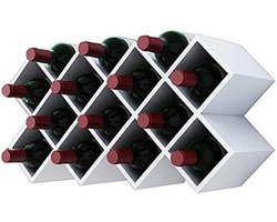Wijnrek - Flessenhouder Kast - Wijn Opslag - Stevige Structuur - 713 cm - Wit