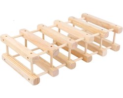 Wijnrek Flessenhouder - Tafelrek Hout - Flessen Presenteren - Stapelbaar Ontwerp - 10x10x10 mm - Oranje