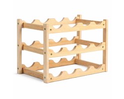 Wijnrek Hout – Wijnrek voor 12 Flessen – 45 x 22 x 28 cm