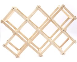 Wijnrek Houten Rode Wijnrek 10 Flessenrek Opvouwbare Houten Displaystandaard Stevig Rek Tentoonstellingsorganizer Retro Vitrinekast Wijnflessenrek