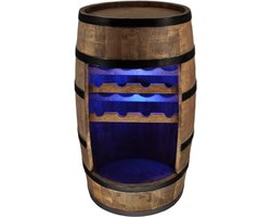 Wijnrek - Houten Wijnrek - Mini Bar Wijnkast - LED-verlichting Barkast