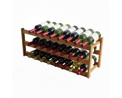 Wijnrek - in naturel - 78x28x21 cm - hout