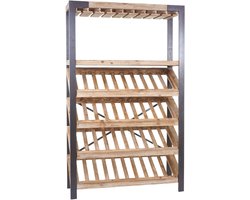 Wijnrek MCW-D60, flessenrek flessenhouder barkast wijnrek voor 40 flessen, massief hout MVG 189x114x39cm