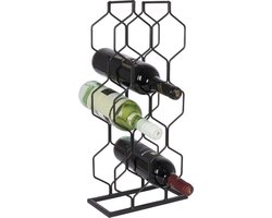 Wijnrek Metaal Zwart 8 Flessen 23x48 cm - Flessenrek - Wijnkast - Wijnfleshouder - Staand - Fleshouder - Wijnhouder