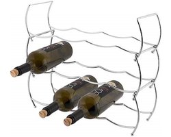 Wijnrek - stijlvol en functioneel - 1 stuk - zilver - 43 x 42 x 15 cm