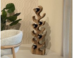 Wijnrek Suar hout organisch - 12 flessen - 102x25x18 cm