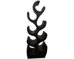 Wijnrek van Hout - Teakhout Bruin - Staand Wijnrek Teak - 12 Flessen - 25 x 18 x 70 cm