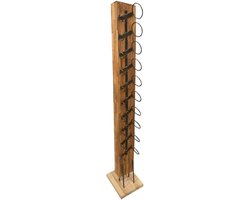 Wijnrek van Hout - Teakhout Bruin - Staand Wijnrek Teak - 8 Flessen - 180 x 30 x 30 cm