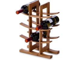 Wijnrek voor 12 wijnflessen - bamboe - 29x16x42 cm - natuurlijke uitstraling
