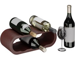 wijnrek - voor 6 flessen - walnotenhout - 13 x 38,5 x 16 cm