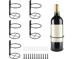 Wijnrek Wandhouder- Wijnopslag en Wanddecoratie - 6 Verpakkingen - Metaal