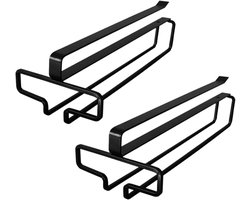Wijnrek - wijnglazenhouder - Wijnglashouder - 2 stuks wijnglasrek - wijnglazen rek - Glazenrek Hangend - glazen rek - wijnglazenrek hangend - Wijnglas Opslag Glazen Rek Opknoping - Zonder Boren - Gemakkelijk te installeren Glashouders voor Bar