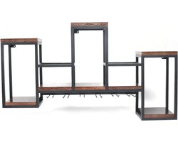 Wijnrek - Wijnkast Hangend - Barkast - Wijnrekken - Drankkast -Stapelbaar & Industrieel - Hangend - 106x55x20 Cm - Metaal