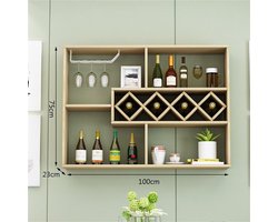 Wijnrek - Wijnkast - Wijn Opslag - Muurmontage - 100 cm - Geel