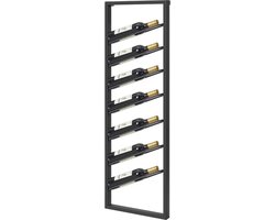 Wijnrek - Wijnrek Muur - Flessenrek - Zwart - Metaal - voor 7 Wijnflessen IN.HOMEXL Brickk - 40 x 7 x 120 cm