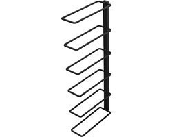 Wijnrek - Wijnrek muur - Wijnrek metaal 6 flessen - Wijnrek Zwart - Wijnopslag - Wandwijnrek - 70x25x10 cm