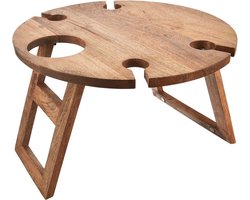 Wijntafel voor Picknick Houten Opvouwbaar MANGO 39,5x24,5cm - Picknicktafel - Buiten - Camping