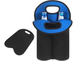 Wijntas - Draagtas voor 2 flessen wijn met veilige handgreep. Geïsoleerde neopreen wijnfleshouder voor twee flessen. Herbruikbare geïsoleerde wijntassen voor op reis en feestjes.