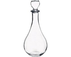 Wijn/water karaf - transparant - 1,2 liter - glas - waterkaraf - schenkfles met stop - Schenkflessen/karaffen met stop
