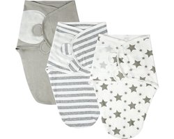 Wikkeldeken - 0-3 maanden - inbakerdoek - newborn - essentials - verstelbaar, slaapzak voor baby's