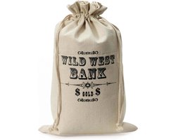 Wilde Westen Cowboy thema - zak met geld/dollars - 49 cm - Carnaval/verkleed artikel - Bankrover - Boef - Crimineel