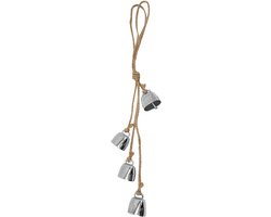 Wilgen koperen klokken - Bronzen bellen - Decoratieve decoratie - Vakkundig handgemaakt - 4 stuks - Zilver