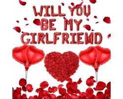 Will You Be My Girlfriend - Love Decoration - Confession Decoration - Valentijnsdag Decoratie - Rode Hart Decoratieset voor Valentijnsdag - Verklaring - Jubilea - Bruiloft
