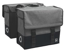 Willex Dubbele Fietstas - Canvas - Reflectie - 67 liter - Universele Bevestiging - Grijs/Matzwart
