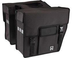 Willex Shopper Afgeschuind - Dubbele Fietstas - 33 liter - Zwart