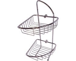 WillieJan Bad Doucherekje KD-5122 – 2 niveaus’s – Hoekbevestiging – Hoogwaardig Messing – Verchroomd