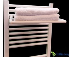 WillieJan Radiator handdoeken droog rek 90MW – Wit – 5 stangen – 46 cm – Radiatorbevestiging – Zonder boren