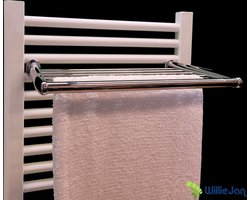 WillieJan Radiator handdoeken droog rek 94MC – Chroom – 5 stangen – 36 cm – Radiatorbevestiging – Zonder boren