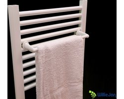 WillieJan Radiator handdoeken droog rek 960W – Wit – 1 stang – 60 cm – Radiatorbevestiging – Zonder boren