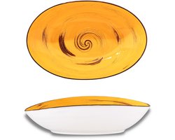 Wilmax Color Boom Ovale Porseleinen Slakom Geel 25 cm