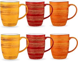 Wilmax | Spiraalmokken | Set van 6 | Inhoud: 460 ml | Modern design | Schadebestendig | Vaatwasserbestendig | Magnetronbestendig | Kleurrijk