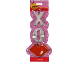 Wilton Koekjes Uitsteker - Set, Valentines Lips XO pk/3, Uitsteekvormpjes, Koekjes Vorm