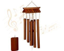 windgong - bamboe - binnen - buiten - 62 cm
