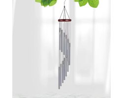 Windgong - Metaal -Windvanger, Tuindecoratie- Aluminium buizen - Houten klepel - 59cm - Windchime-REWYTAZ