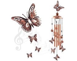 Windgong vlinders aluminium buis windgong met S-haak - voor outdoor decor - patio tuin huis housewarming cadeau