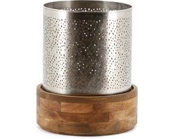 Windlicht Bazar -zilver- 29x29x35 cm