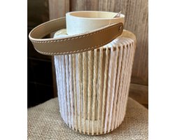 Windlicht Beige Vibes | Beige Wit | Woonaccessoire | Woonaccessoires | Interieur | Bloemen | Bloem | Paasdecoratie | Pasen | Paasdagen | Lente | Woonkamer | Huiskamer | Lente vibes | Vrolijk | Leuk